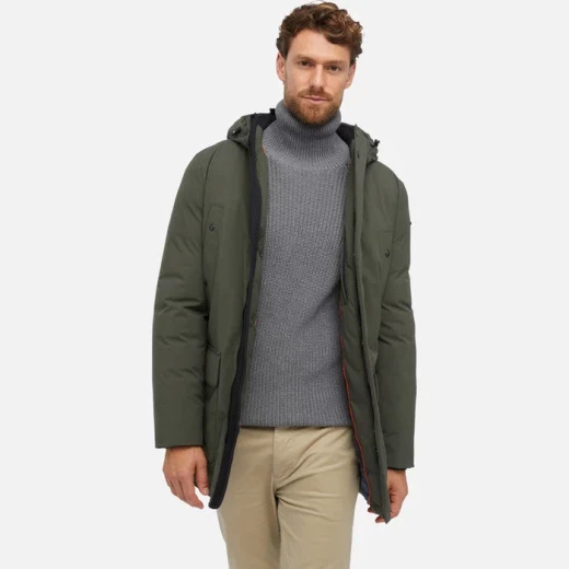 Geox Spherica Man Olive Green Parka Jacket Water Resistant Windproof Geox Spherica Man Olive Green Parka Jacket Water Resistant Windproof