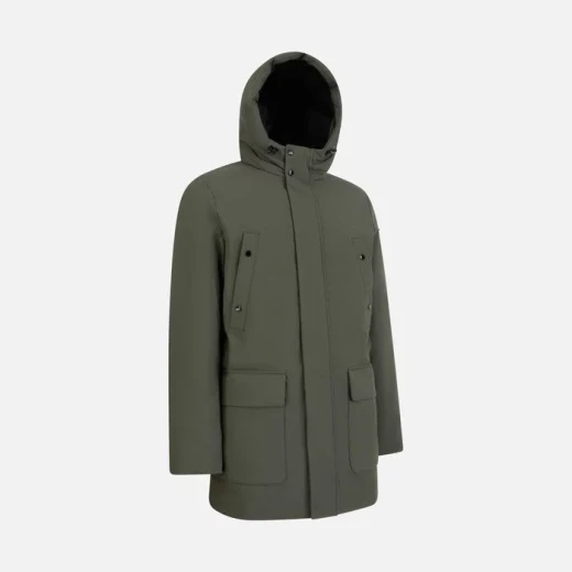 Geox Spherica Man Olive Green Parka Jacket Water Resistant Windproof - Geox - Image 3