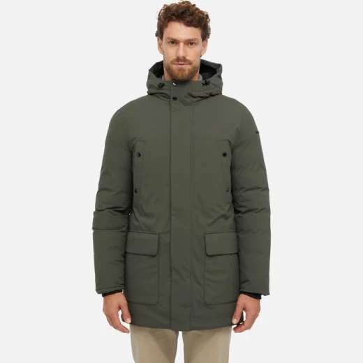 Geox Spherica Man Olive Green Parka Jacket Water Resistant Windproof - Geox - Image 4