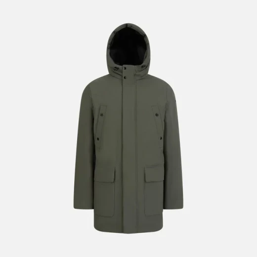 Geox Spherica Man Olive Green Parka Jacket Water Resistant Windproof - Geox - Image 5