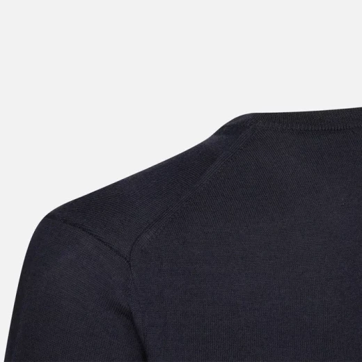 Geox Knit Man Crew Neck Sweater XL Black Merino Wool Recycled Fibers Classic Design Versatile Style Fast Delivery Easy Exchange Seasonal Wardrobe Essential 2024 Collection - Image 4