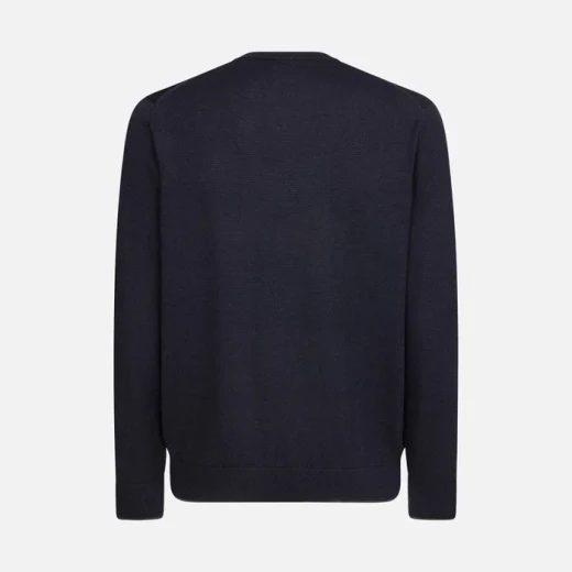Geox Knit Man Crew Neck Sweater XL Black Merino Wool Recycled Fibers Classic Design Versatile Style Fast Delivery Easy Exchange Seasonal Wardrobe Essential 2024 Collection - Image 5
