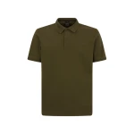 Geox Men's Polo Shirt Washed BCI Cotton Jersey Short Sleeve Olive Color XL Size with Side Split Hems and Slightly Lower Back Hemline Fast Delivery and Easy Exchange