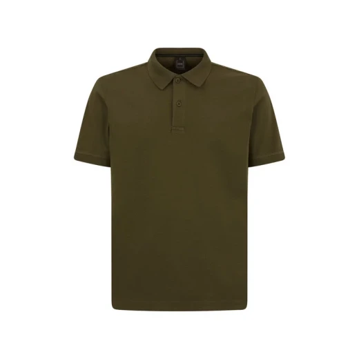 Geox Men's Polo Shirt Washed BCI Cotton Jersey Short Sleeve Olive Color XL Size with Side Split Hems and Slightly Lower Back Hemline Fast Delivery and Easy Exchange
