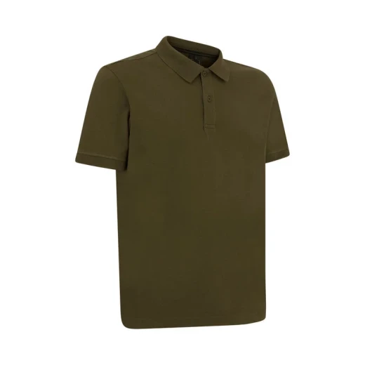 Geox Men's Polo Shirt Washed BCI Cotton Jersey Short Sleeve Olive Color XL Size with Side Split Hems and Slightly Lower Back Hemline Fast Delivery and Easy Exchange - Image 3