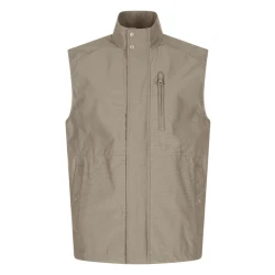 Vincit Men's Gilet Vest, Sporty Modern Design, Cotton Poplin and Nylon Layering Piece, Ideal for Off Duty Styling, Available in Sand Color, Size 50, Fast Delivery and Easy Exchange