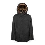 Geox Terreste Man Parka Jacket Black 60 Waterproof Mid Length Outdoorsy Design Recycled Polyester Twill Internal Detachable Bib EcologicWARM Wadding Fast Delivery Easy Exchange - Terreste
