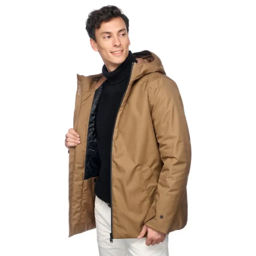 Clintford Men's Waterproof Parka Jacket in Brown, Size 54, with Recycled Polyester Twill, EcologicWARM Wadding for Superior Comfort and Protection from Pouring Rain, Fast Delivery - Geox - Image 15