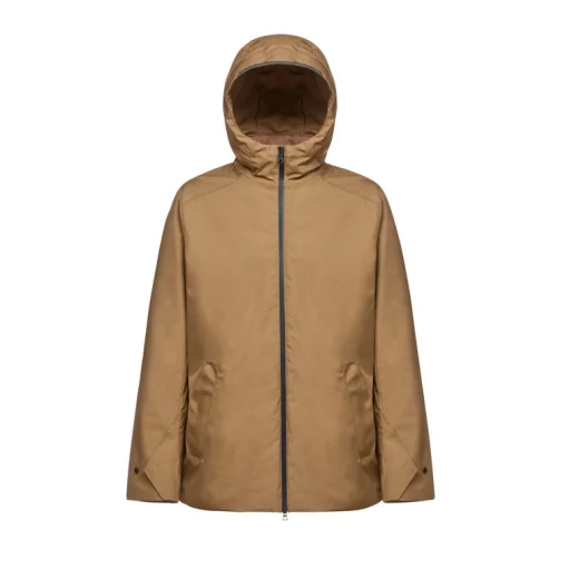 Clintford Men's Waterproof Parka Jacket in Brown, Size 54, with Recycled Polyester Twill, EcologicWARM Wadding for Superior Comfort and Protection from Pouring Rain, Fast Delivery - Geox - Image 2