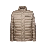 GEOX Warrens Men's Ultra Light Puffer Jacket 60 Beige Water Resistant Wind Blocking Detachable Hood Breast Pocket Recycled Nylon Casual Design Perfect for Transitional Dressing - Warrens