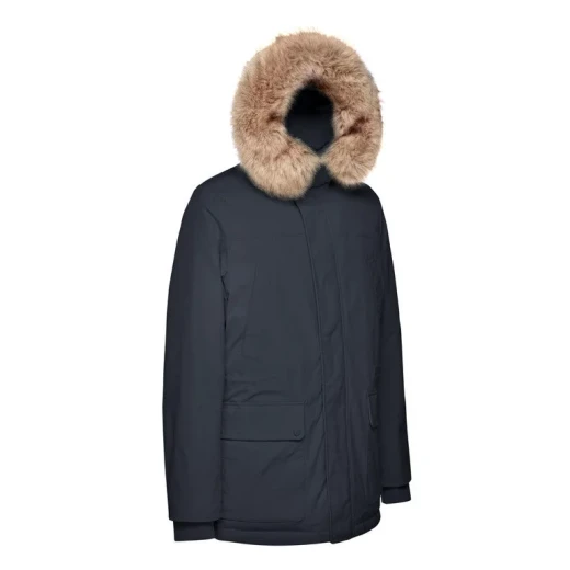 Norwolk Man Sky Captain Longline Parka Jacket Removable Faux Fur Trim - Geox - Image 6