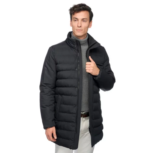 Geox Sile Man Longline Jacket for Men Sky Captain 58, Functional, Comfortable, Water Repellent, Wind Resistant, Padded Interior, 3 External Pockets, Everyday Aesthetic - Geox - Image 6