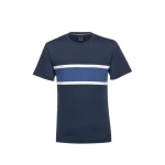 Men's Crew Neck T Shirt Sky Blue Color Block Cotton Jersey M - Geox