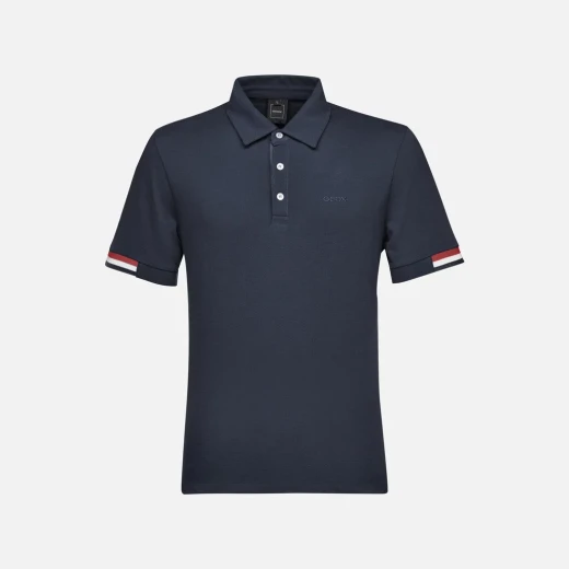 POLO MAN Men's Sky Captain Polo Shirt, Made From Pique Cotton, Classic Collar, Side Vents, Breathable Design, Casual City Wear, Size M - Geox - Image 8