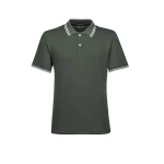 Geox Spherica Polo Shirt Men's Light Climbing Ivy Color, Short Sleeve, Stretch Piqué Cotton, Breathable Design, Contrasting Stripes, Personalised Logo, Size L - Geox