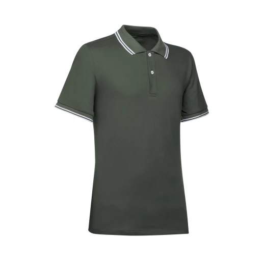Geox Spherica Polo Shirt Men's Light Climbing Ivy Color, Short Sleeve, Stretch Piqué Cotton, Breathable Design, Contrasting Stripes, Personalised Logo, Size L - Geox - Image 3