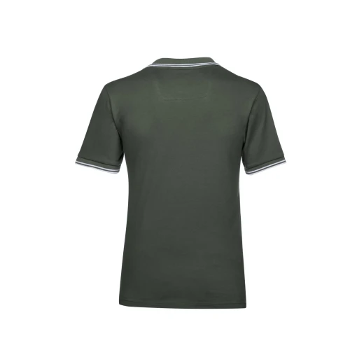 Geox Spherica Polo Shirt for Men in Light Climbing Ivy, Breathable Stretch Pique Cotton, Short Sleeve, Contrasting Stripes, Personalised Logo, Size Medium, SKU M5510R.T3236.F3273 - Geox - Image 4