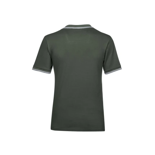 Geox Spherica Polo Shirt Men's Light Climbing Ivy Color, Short Sleeve, Stretch Piqué Cotton, Breathable Design, Contrasting Stripes, Personalised Logo, Size L - Geox - Image 7