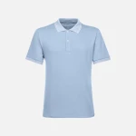 Geox Spherica Polo Shirt for Men Light Blue XXL Breathable Stretch Pique Cotton with Contrasting Stripes and Personalized Logo Classic Fit Short Sleeve Casual Wear - Polo man