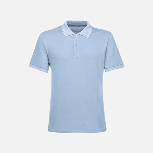 Geox Spherica Polo Shirt for Men Light Blue XXL Breathable Stretch Pique Cotton with Contrasting Stripes and Personalized Logo Classic Fit Short Sleeve Casual Wear Geox Spherica Polo Shirt for Men Light Blue XXL Breathable Stretch Pique Cotton with Contrasting Stripes and Personalized Logo Classic Fit Short Sleeve Casual Wear