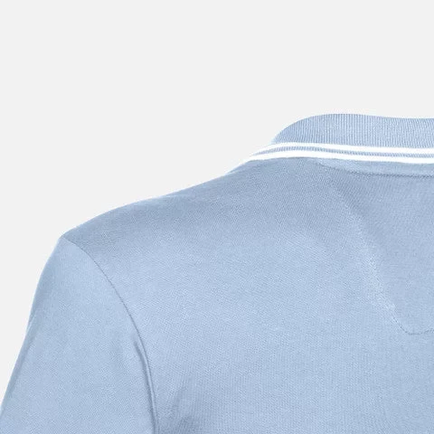 Geox Spherica Polo Shirt for Men Light Blue XXL Breathable Stretch Pique Cotton with Contrasting Stripes and Personalized Logo Classic Fit Short Sleeve Casual Wear - Polo man - Image 6