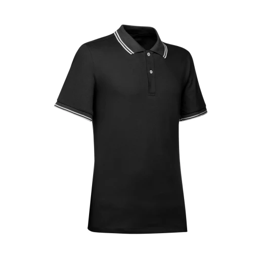 قميص بولو رجالي من جيوكس سبيريكا قطن بيكيه أسود بأكمام قصيرة، مقاس XXL، تصميم قابل للتهوية مع خطوط متباينة وشعار مميز، يوفر راحة قصوى، رقم المنتج M5510R.T3236.F9000 - Image 6