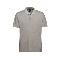 قميص بولو رجالي من POLO MAN بلون سموكيد بيرل بيكيه قطن بطبعة صغيرة بأكمام قصيرة 100٪ مسامي وأنيق للاستخدام اليومي مقاس M