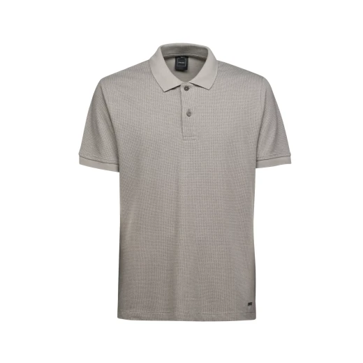 قميص بولو رجالي من POLO MAN بلون سموكيد بيرل بيكيه قطن بطبعة صغيرة بأكمام قصيرة 100٪ مسامي وأنيق للاستخدام اليومي مقاس M - جيوكس - Image 2