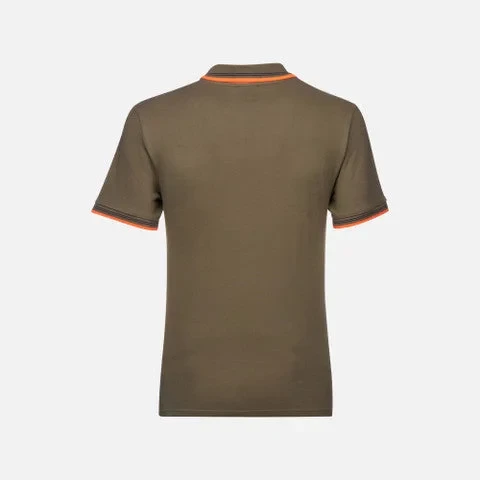 Polo Man Brown Pique Cotton Polo Shirt for Men, Short Sleeve, Size M - Geox - Image 5