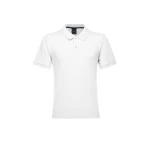 قميص بولو رجالي أبيض من القطن بيكيه XXL من POLO MAN بأكمام قصيرة وياقة كلاسيكية وفتحات جانبية يسمح بالتهوية مريح للملابس غير الرسمية SKU:M5511B.T3240.F2128 - جيوكس