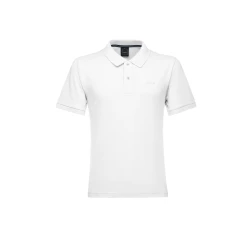 قميص بولو رجالي أبيض من القطن بيكيه XXL من POLO MAN بأكمام قصيرة وياقة كلاسيكية وفتحات جانبية يسمح بالتهوية مريح للملابس غير الرسمية SKU:M5511B.T3240.F2128