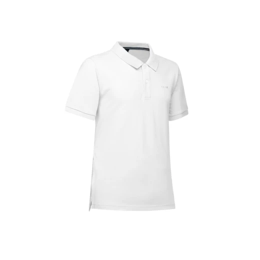 قميص بولو رجالي أبيض من القطن بيكيه XXL من POLO MAN بأكمام قصيرة وياقة كلاسيكية وفتحات جانبية يسمح بالتهوية مريح للملابس غير الرسمية SKU:M5511B.T3240.F2128 - جيوكس - Image 3