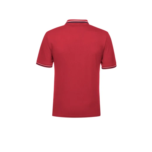 POLO MAN Men's Polo Shirt XXL Red Cotton Piqué Short Sleeve Breathable Contrasting Striped Collar Casual City Dressing Comfortable Fit SKU M5512A T3237 F7241 - Polo man - Image 4