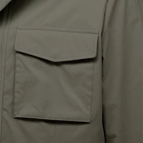 جاكيت دامون رجالي ميداني كلاماتا 56، مقاوم للماء، مضاد للرياح، بغطاء رأس قابل للإزالة، مقاس منتظم، خصر قابل للتعديل، مصنوع من نسيج البوليستر والنايلون للرجال - جيوكس - Image 5
