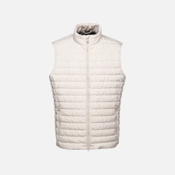 Warren's Man Sleeveless Down Vest 48 Off White Recycled Polyester Windproof Water Repellent Quilted Design Front Zip Pockets Travel Ready