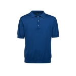 KNIT MAN Knitted Polo Shirt for Men Navy Blue M Size Comfortable Cotton Fabric Short Sleeve Classic Buttoned Collar Perfect for Office or Everyday Wear SKU M5570E.T3248.F4628 - Knit man