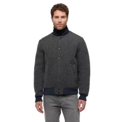 Claudio Man Bomber Jacket Melange Grey 54 Modern Urban Style Windproof Protection Polyester Wool Blend Fabric for Men M5615C.T3289.F0311 Perfect for City Days