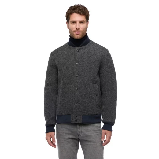 Claudio Man Bomber Jacket Melange Grey 54 Modern Urban Style Windproof Protection Polyester Wool Blend Fabric for Men M5615C.T3289.F0311 Perfect for City Days Claudio Man Bomber Jacket Melange Grey 54 Modern Urban Style Windproof Protection Polyester Wool Blend Fabric for Men M5615C.T3289.F0311 Perfect for City Days