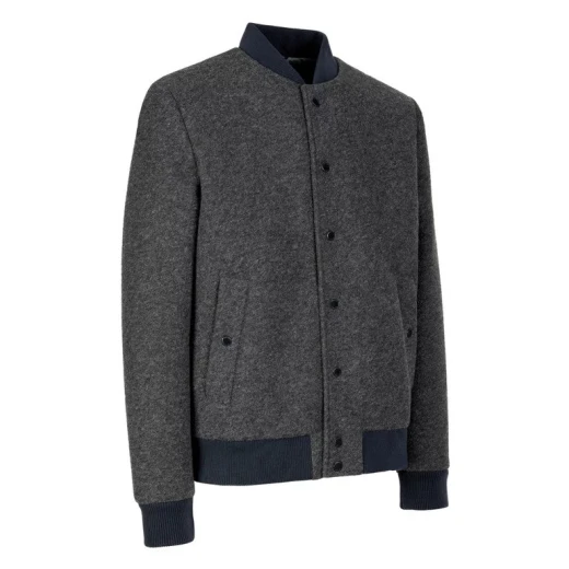 Claudio Man Bomber Jacket Melange Grey 54 Modern Urban Style Windproof Protection Polyester Wool Blend Fabric for Men M5615C.T3289.F0311 Perfect for City Days - Geox - Image 5