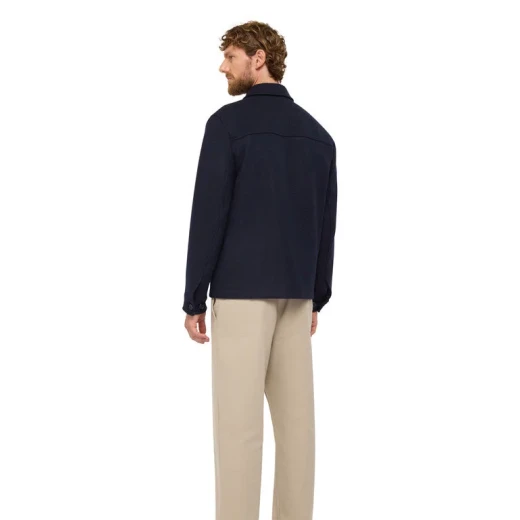 Monreale Man Sky Captain Wool Blend Coat 60 Featuring Shirt Style Cut Windproof Protection 2 Chest Pockets Modern Urban Vibe - Monreale - Image 10