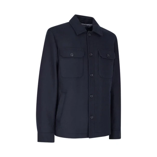 Monreale Man Sky Captain Wool Blend Coat with 2 Chest Pockets and Wind Protection, Size 50, Modern Urban Style for Men - Geox - Image 11