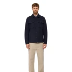 Monreale Man Sky Captain Wool Blend Coat with 2 Chest Pockets and Wind Protection, Size 50, Modern Urban Style for Men - Geox