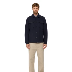 MONREALE MAN Sky Captain Wool Blend Coat Windproof 60 Featuring Shirt Style Cut Chest Pockets and Bonded Soft Cloth Offers Urban Vibe Protection Against Wind