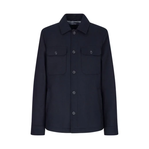 Monreale Man Sky Captain Wool Blend Coat Windproof Shirt Style 58 Featuring 2 Chest Pockets. Modern Urban Design for City Days. Item Code M5615F.T3303.F1624 - Monreale - Image 3