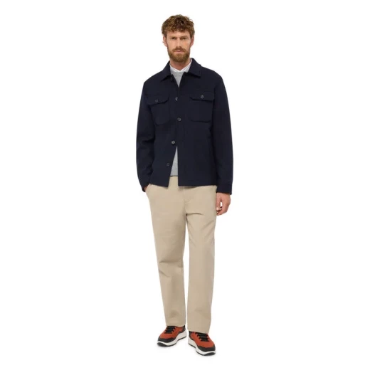 Monreale Man Sky Captain Wool Blend Coat 56 Shirt Style Cut Windproof 2 Chest Pockets Modern Urban Vibe Men's Outerwear - Monreale - Image 5