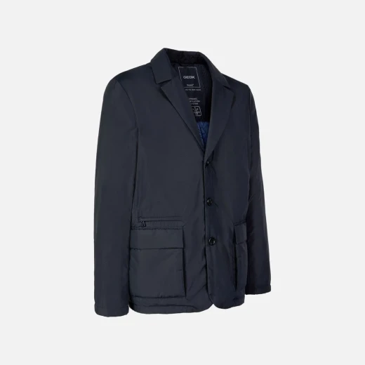 Avery Man Sky Captain Jacket Recycled Matt Polyester Water Repellent Wind Resistant for City Living Men's Outerwear 54 Size Modern Design Comfortable Fit - Geox - Image 3