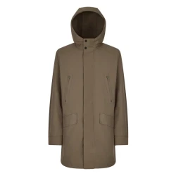 Anyweco Men's Kalamata Parka Jacket with Removable Quilted Vest, Water Repellent Membrane, Wide Hood, Recycled Twill Polyester for Wet Weather Protection, Size 52, City Design