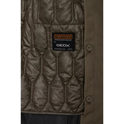 Anyweco Men's Kalamata Parka Jacket with Removable Quilted Vest, Water Repellent Membrane, Wide Hood, Recycled Twill Polyester for Wet Weather Protection, Size 52, City Design - Geox - Image 4
