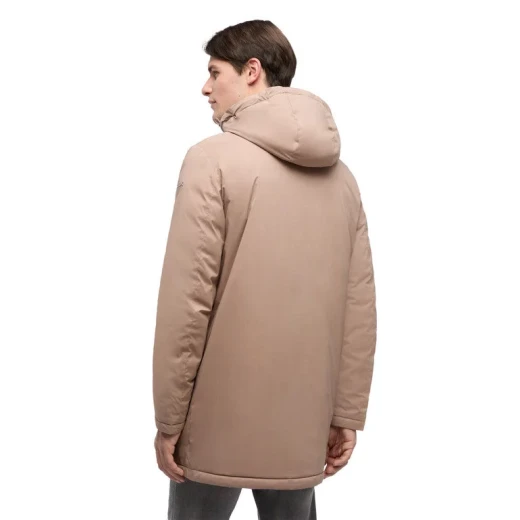 Aurelio Man Longline Down Jacket Light Brown 52 Urban Winter Coat - Image 9