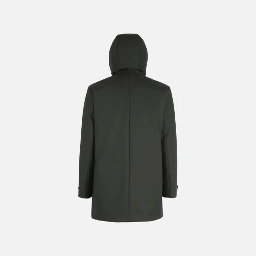 Aerantis Man 50 Light Scarab Windproof Breathable Longline Jacket for Men Featuring Reversible Padded Hood and Hi Tech Polyester 100% Water Repellent Finish - Geox - Image 6
